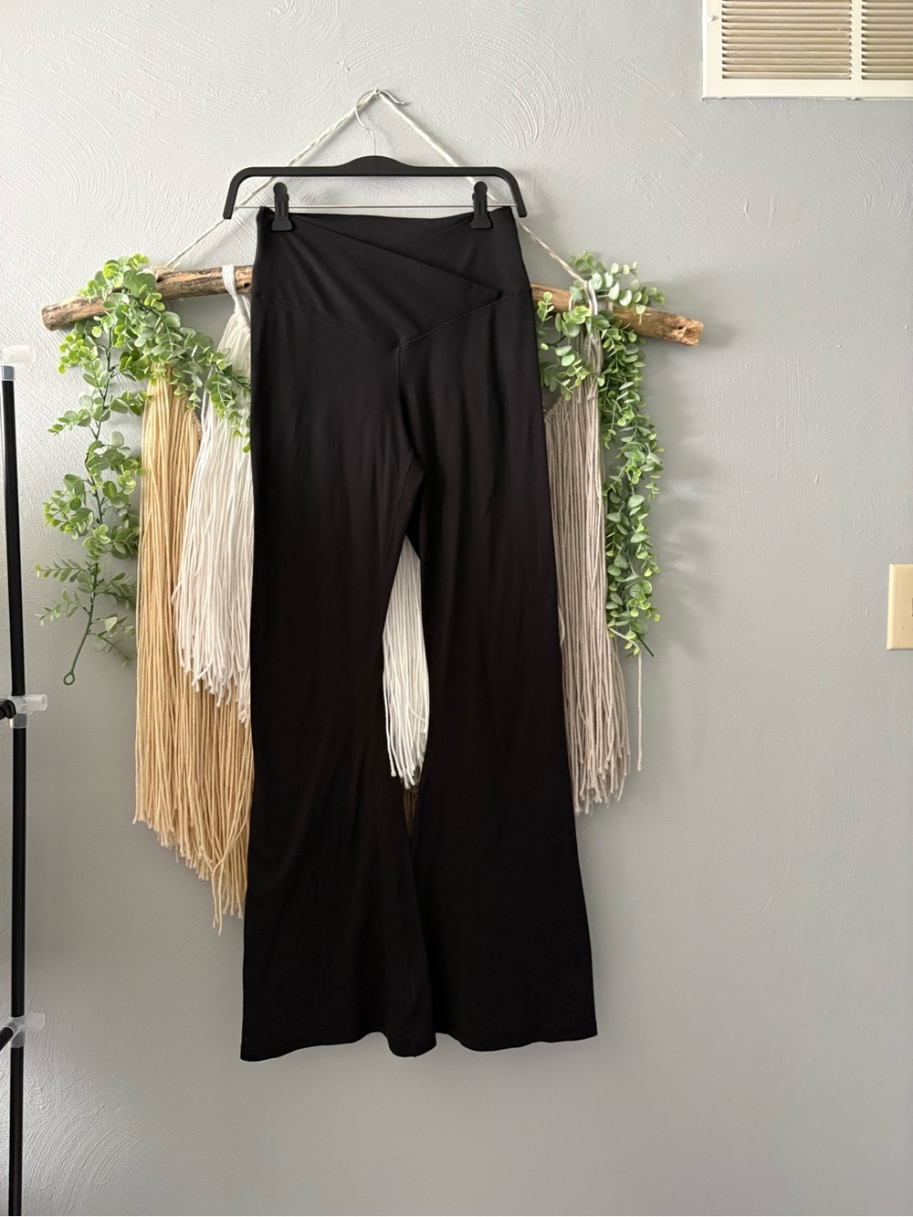 Aerie Black Boot Cut Flare Yoga Pants with Crossover Waist